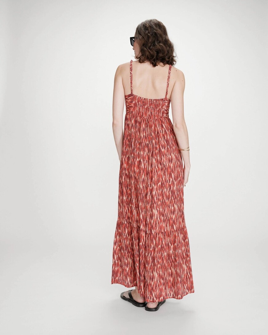 PRINTED FLARED MAXI DRESS WITH THIN STRAPS SANGOINE VENICIA,S