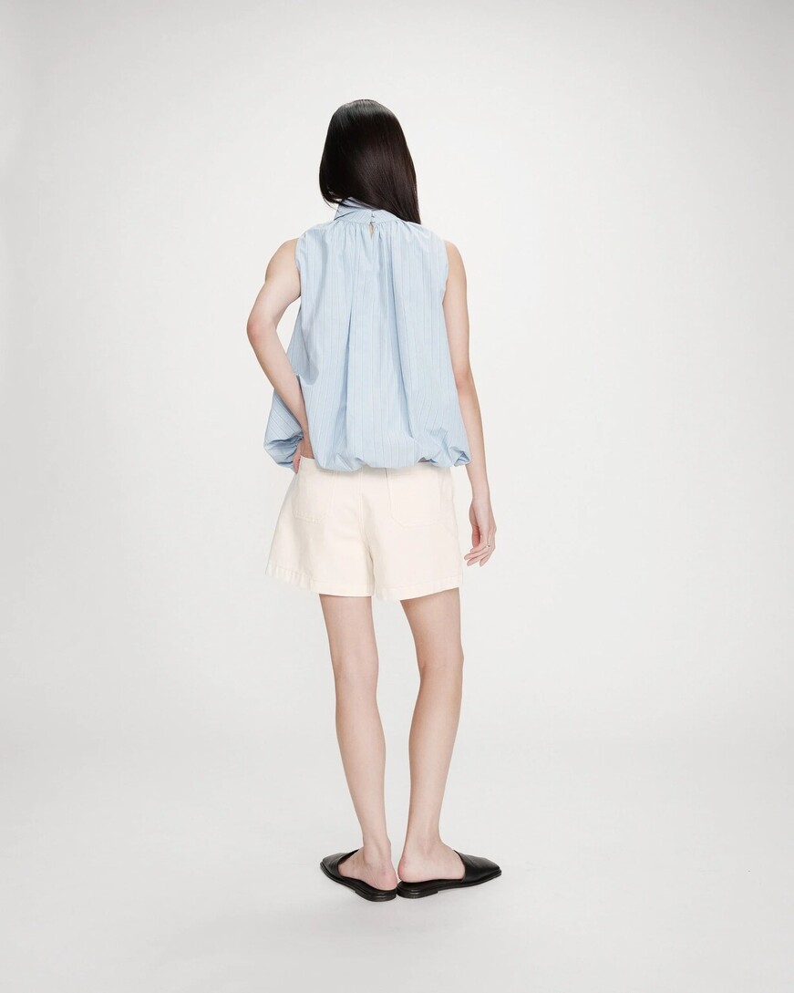 BALLOON POPLIN TOP BLEUET VANYA