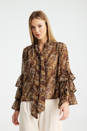 PRINTED RUFFLED BLOUSE ARWEN
