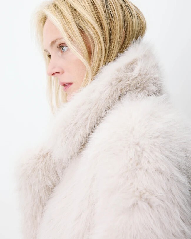 LONG FAUX-FUR COAT GREGE ALARA