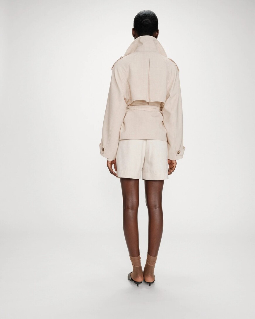 CROPPED BELTED TRENCH COAT VOGUE,M