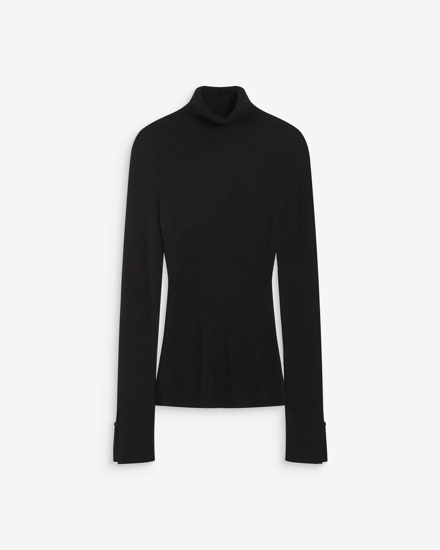 FITTED TURTLENECK SWEATER NOIR ALFRED