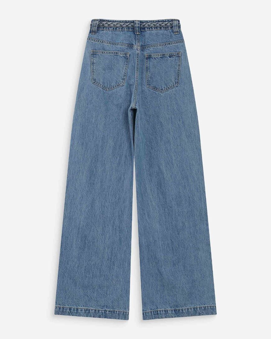 HIGH-WAIST JEANS WITH BRAIDED BELT LIGHTBLUE JADEN,28