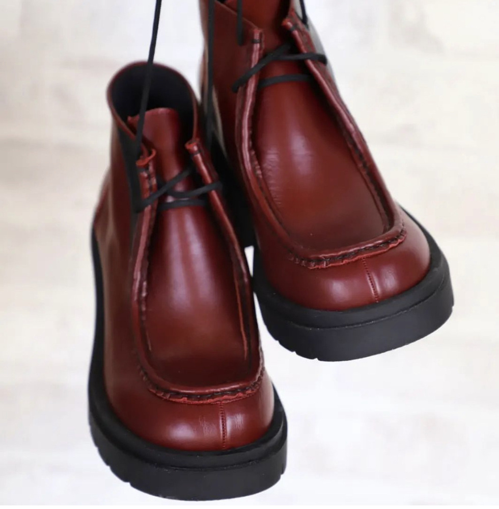 HANDMADE LEATHER SHOES (CHUNKY DERBY BOOTIES) ANESIS,36