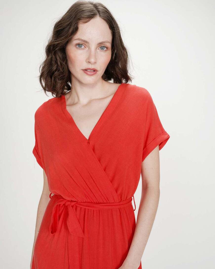 LONG WRAP DRESS SANGUINE POLLEN