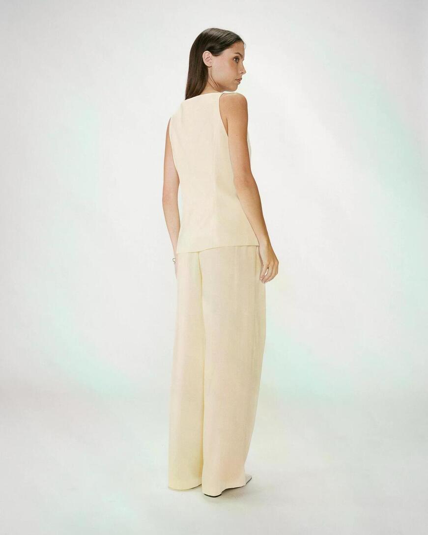 TAILORED TENCEL AND LINEN SQUARE-NEK VESTJAUNE WINSTON,M
