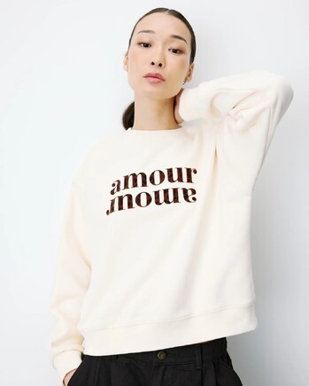 RELAXED SLOGAN SWEATSHIRT ECRU AMERY