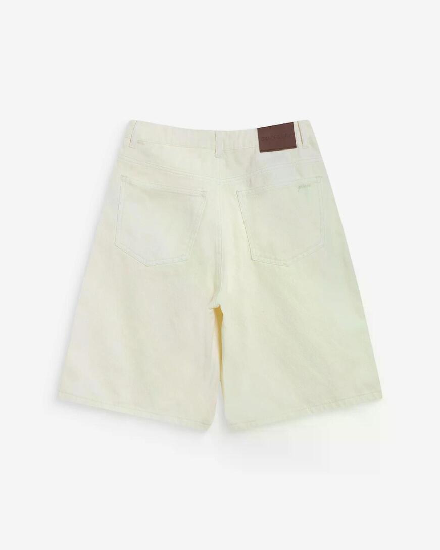 HIGH-WEISTED LONG DENIM BERMUDA ECRU WILL,30