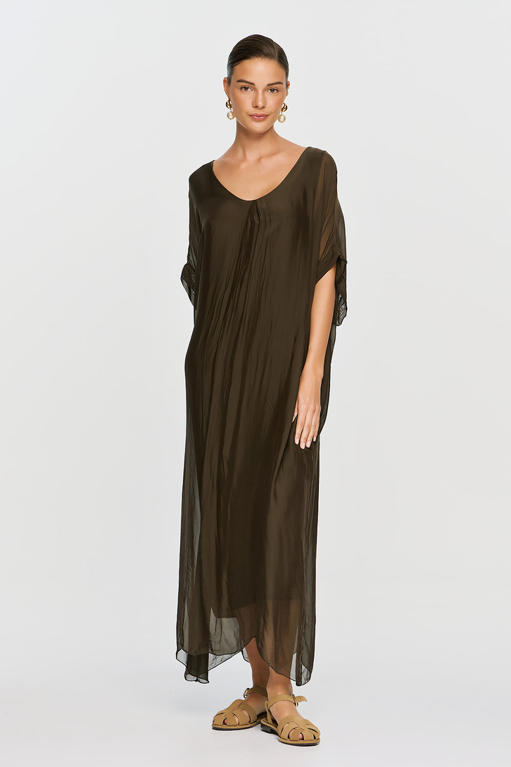 GAIA DRESS BROWN,os