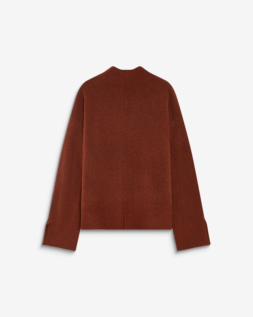 HIGH-NECK KNIT SWEATER TERRACOTTA ADELICE