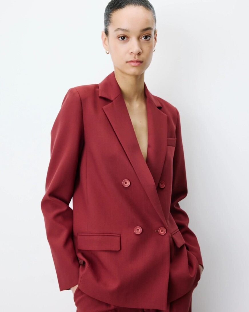 DOUBLE-BREASTED SUIT TERRACOTTA NOIX