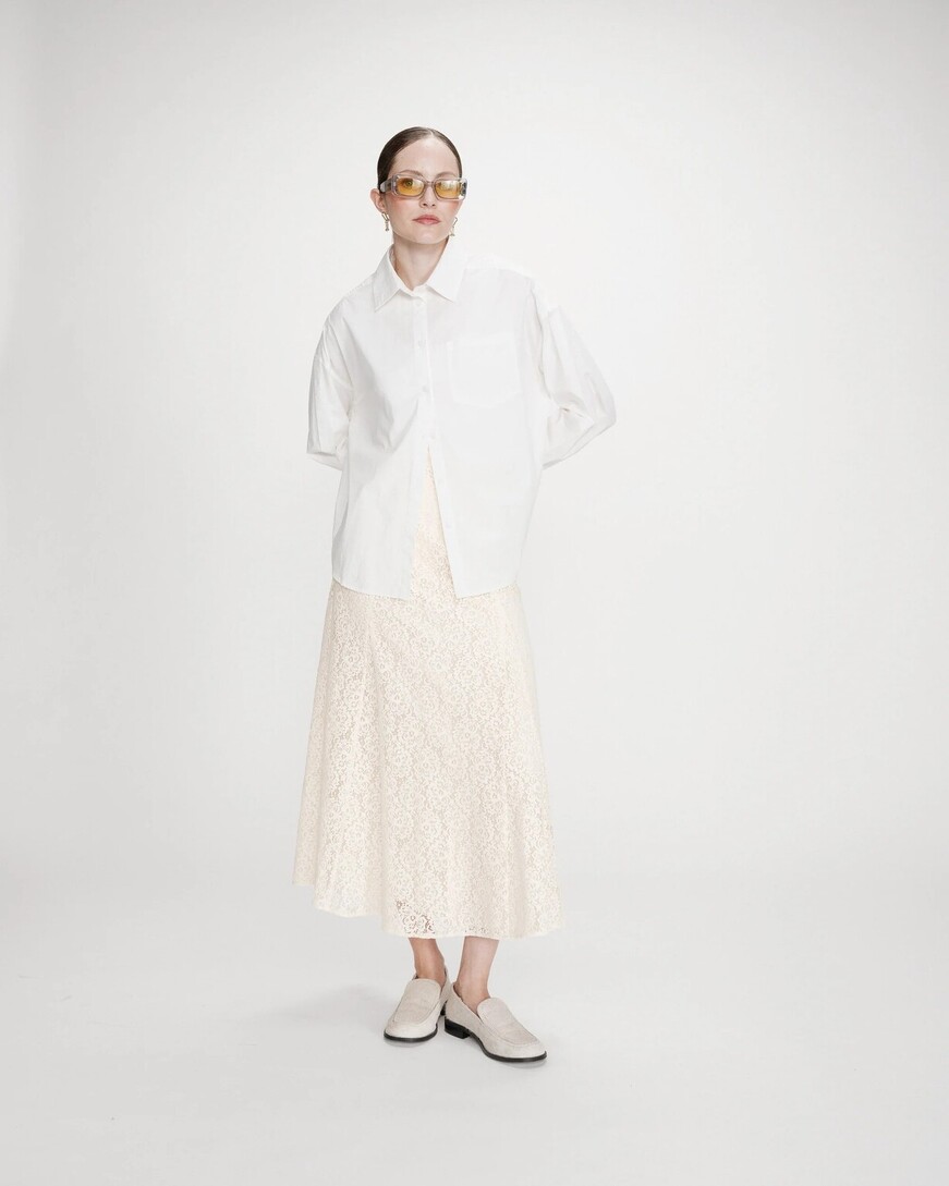 LONG LACE SKIRT ECRU VISENYA