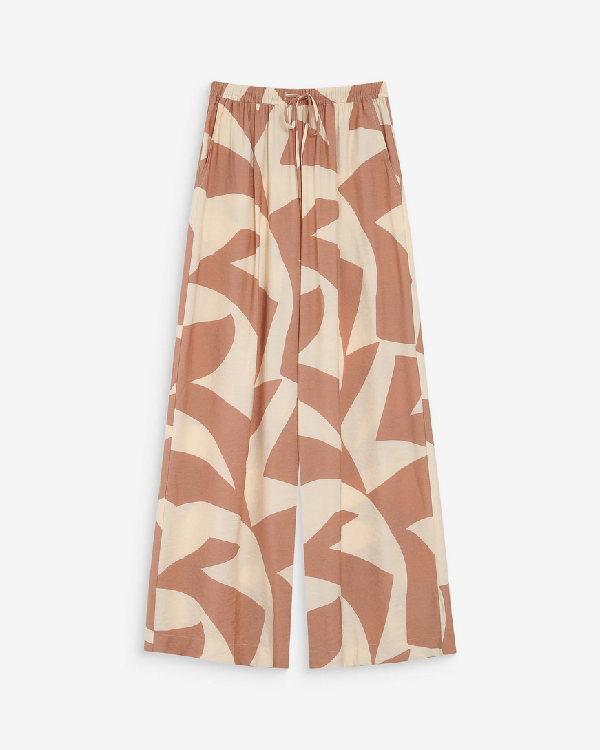 WIDE-LEG PRINTED PANTS MOCHA VENI