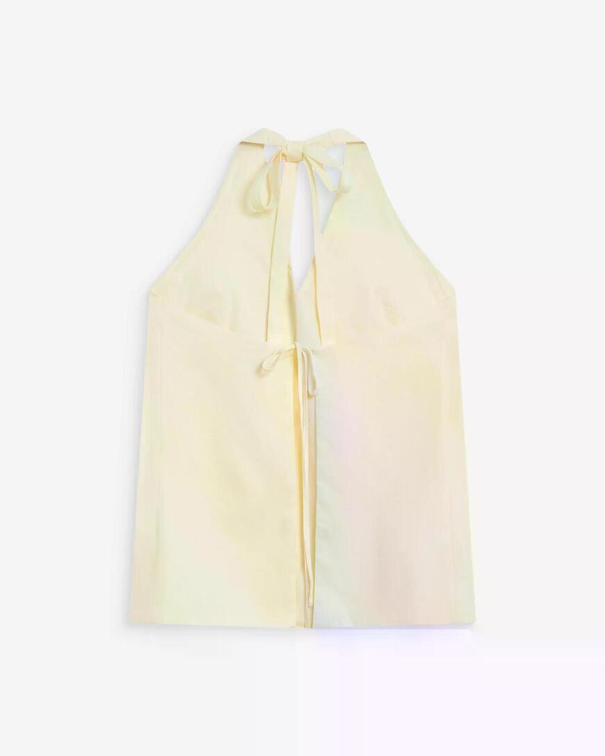 LINEN BACKLESS TOP JAUNE WISE,M