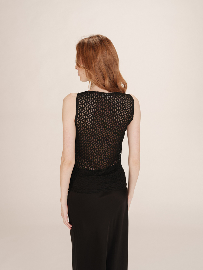 LACE T-SHIRT BLACK TENET GRACE&MILA,L