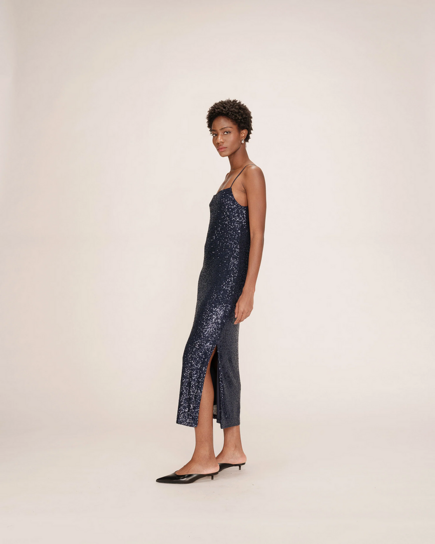 LONG SEQUIN DRESS MARINE GRACE&MILA