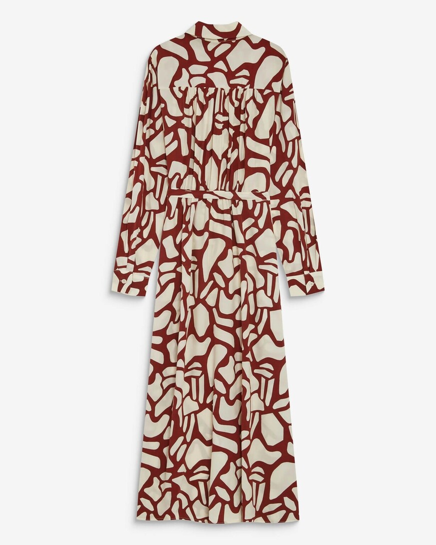 LONG SHIRT DRESS WITH BELT TERRACOTTA AVELINE