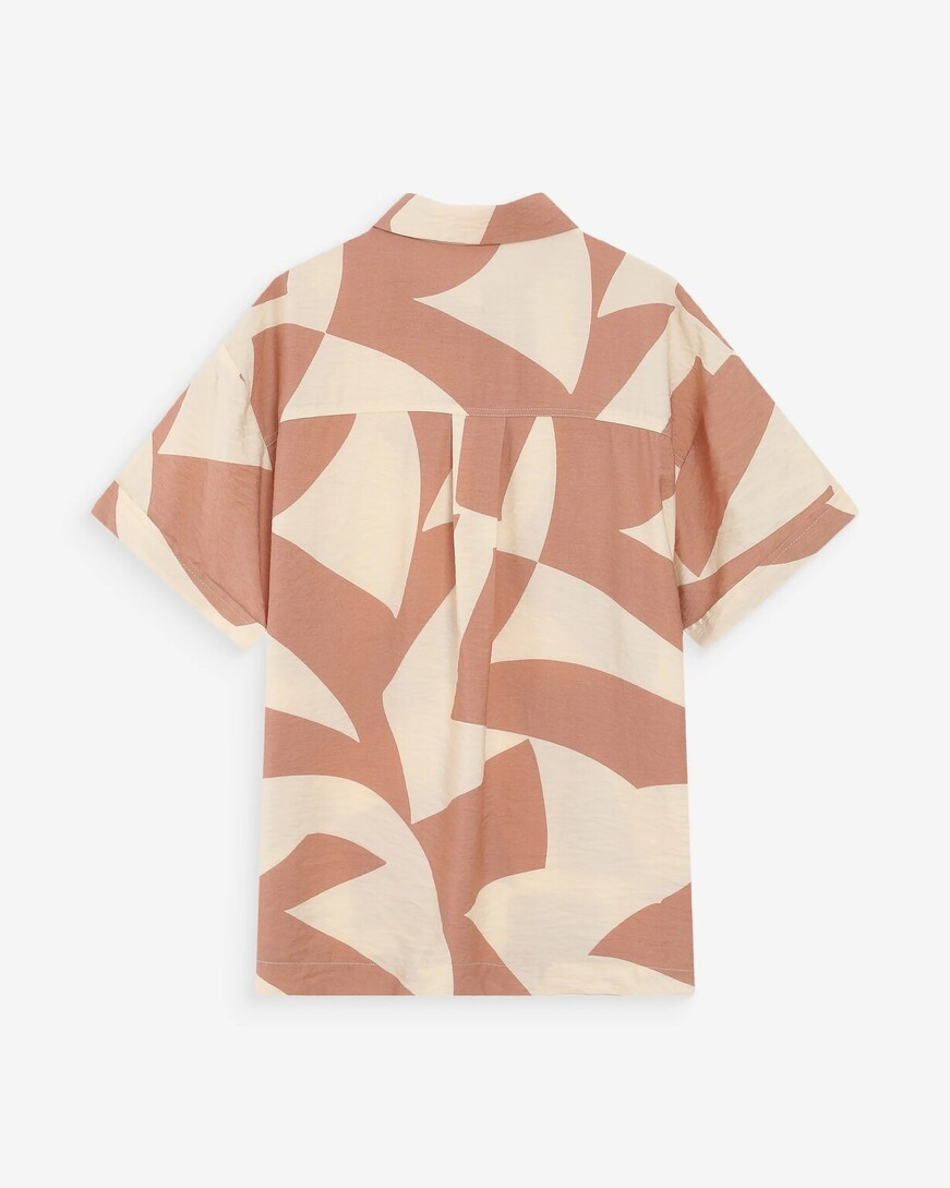 SHORT PRINTED SHIRT MOCHA VEIL