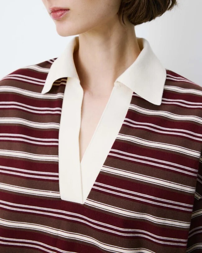 OVERSIZED STRIPED POLO CHOCOLAT ARON