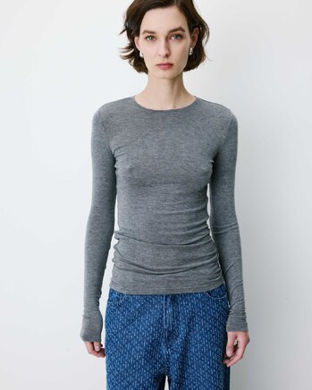 SECOND-SKIN CREW-NECK TOP ALKIAS