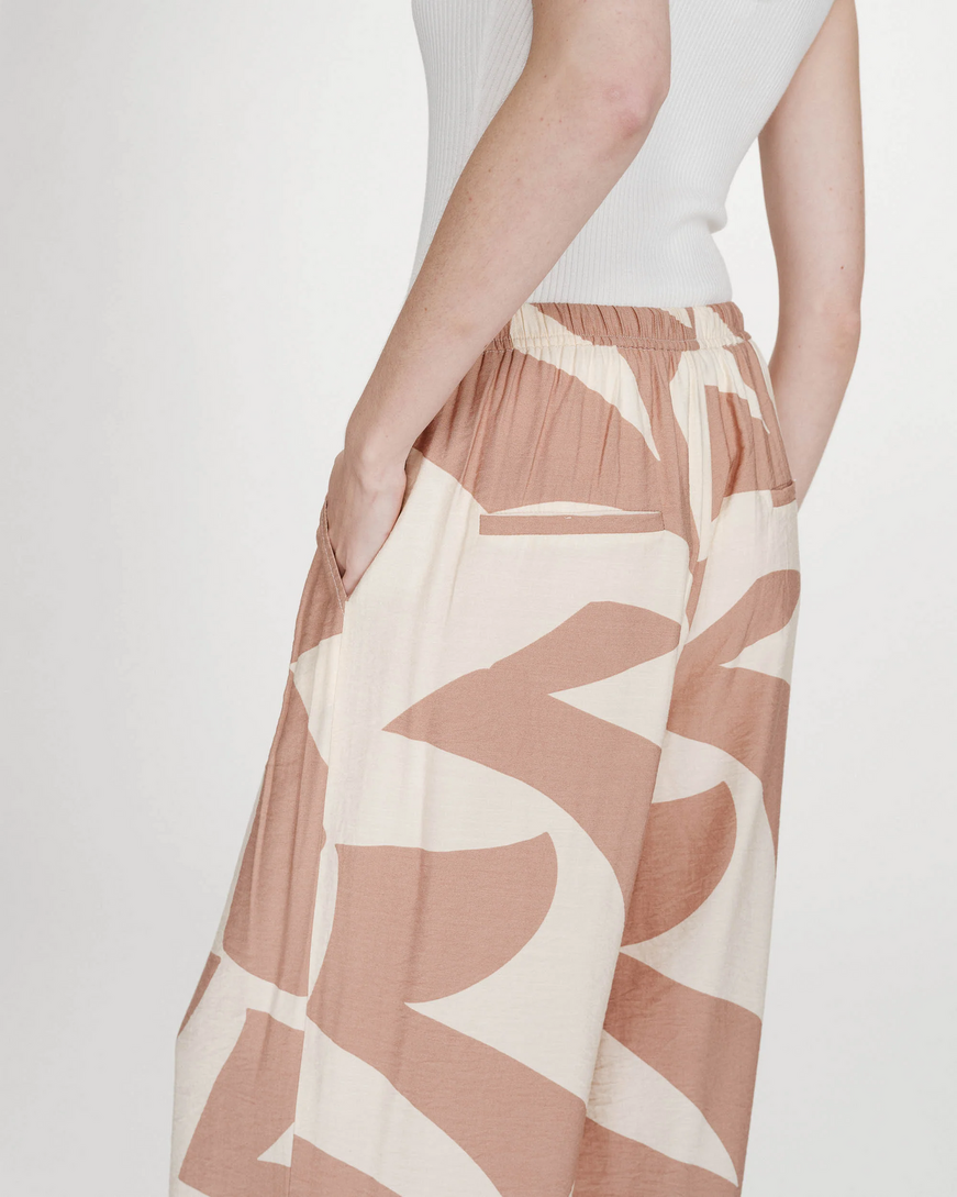 WIDE-LEG PRINTED PANTS MOCHA VENI