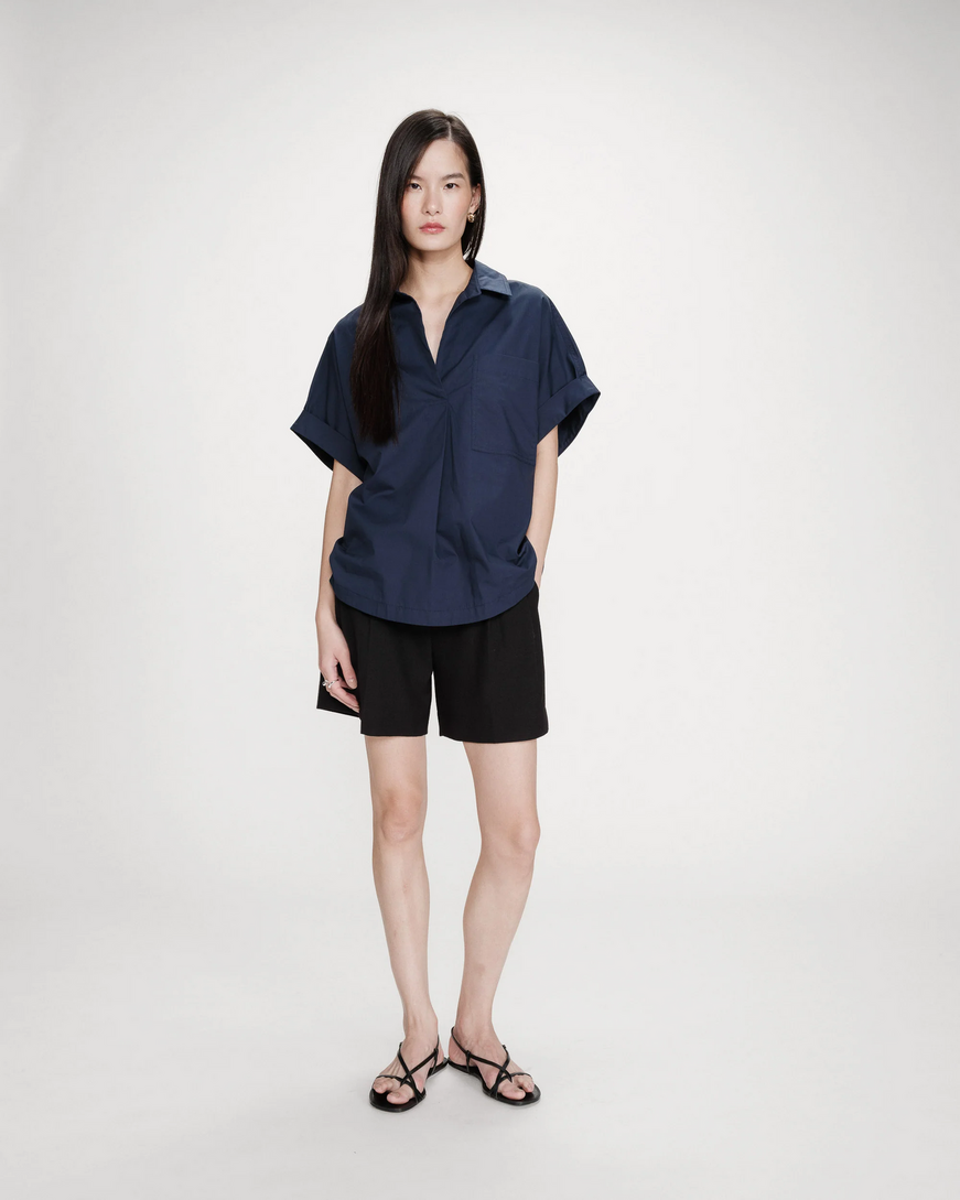 LOOSE COTTON BLOUSE MARINE VERSIGNY