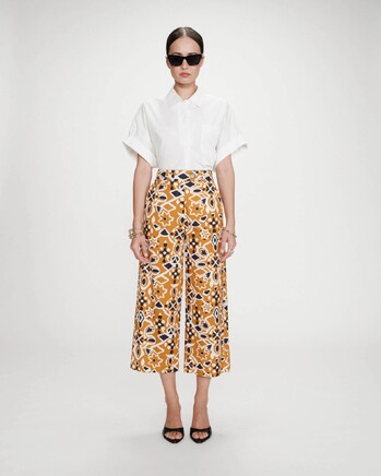 7/8 PATTERNED TROUSERS COGNAC VARSY