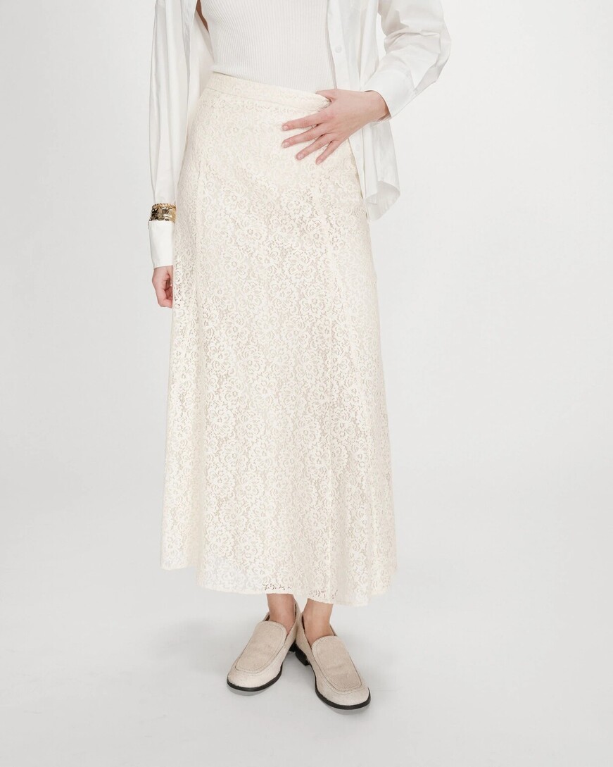 LONG LACE SKIRT ECRU VISENYA