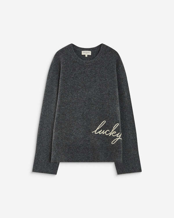 CREW-NECK SWEATER WITH EMBROIDERED TEXT IVOIRE AUBIN