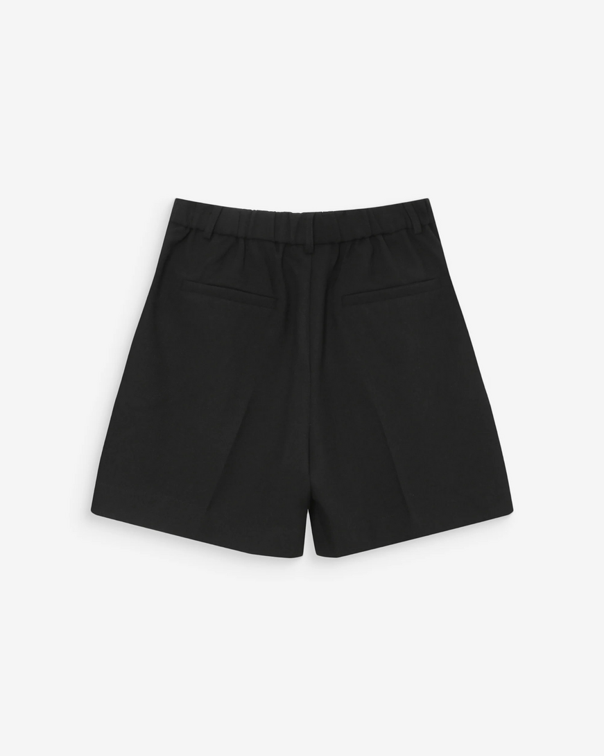 PLEATED STRAIGHT SHORTS NOIR VITE
