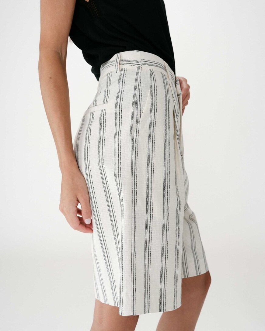 STRAIGHT COTTON BERMOUDA RAYURE WELLO,M