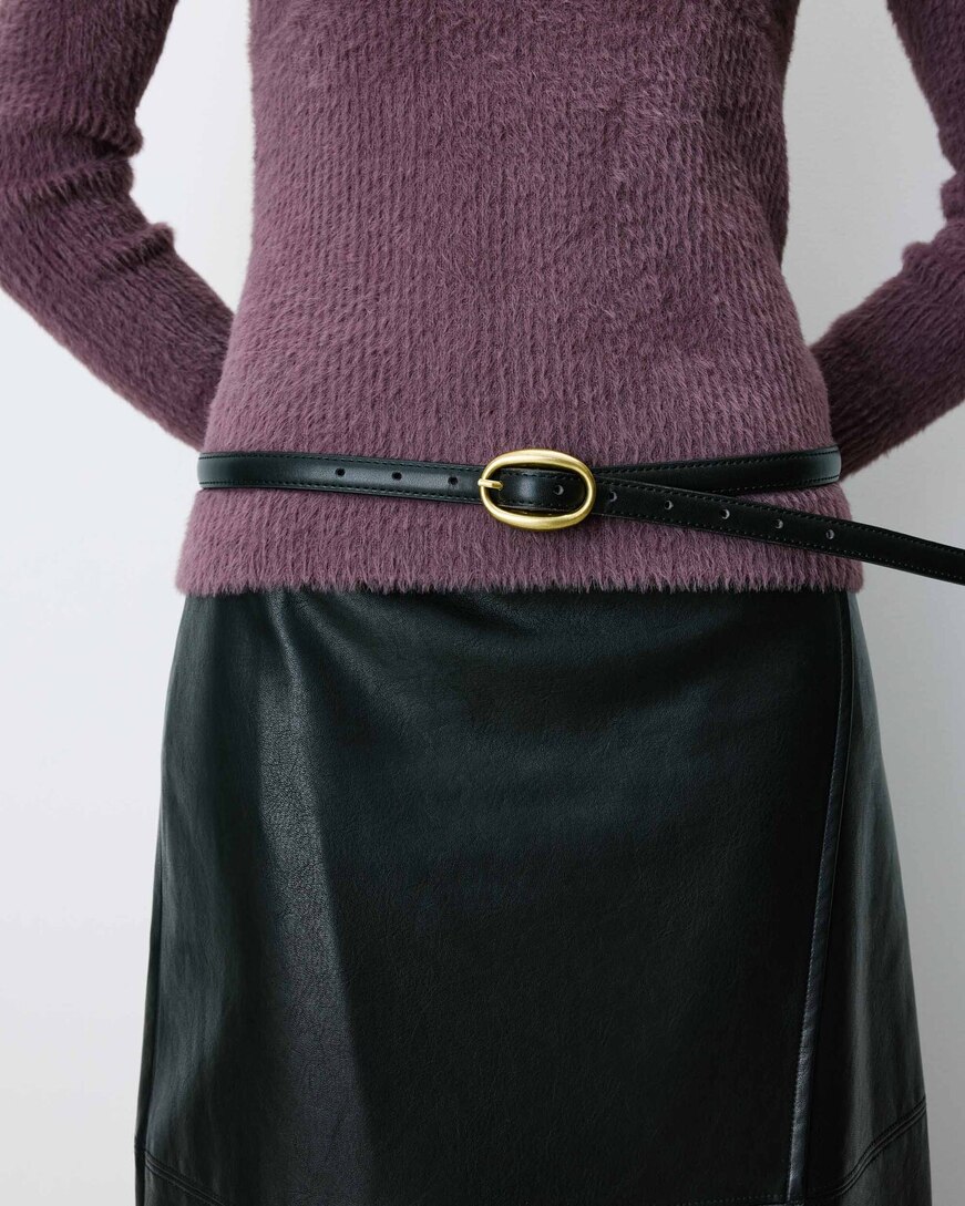 FAUX-LEATHER BELT NOIR ABEL