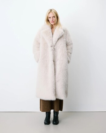 LONG FAUX-FUR COAT GREGE ALARA