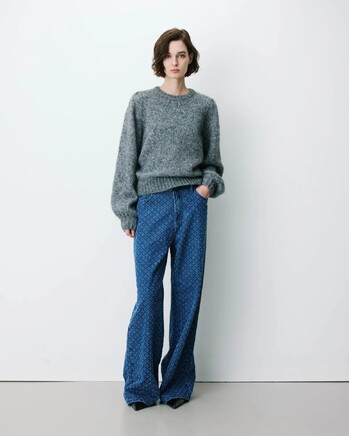 SWEATER WITH GATHERED SHOULDERS ANTHRACITE ANTOINE