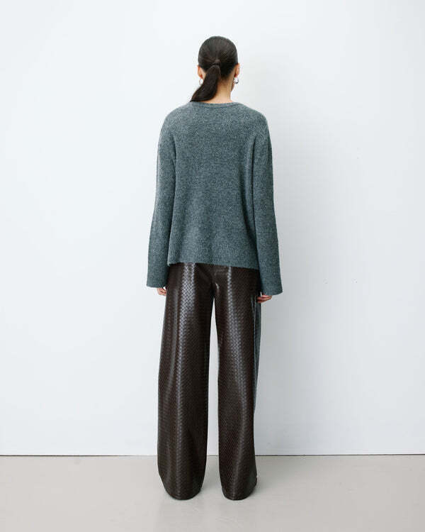 CREW-NECK SWEATER WITH EMBROIDERED TEXT IVOIRE AUBIN