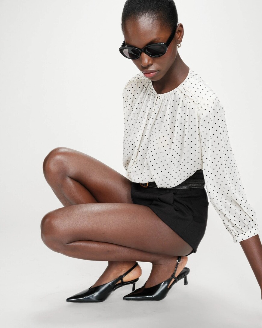 PUFFED POLKA DOT BLOUSE IVOIRE VALIANNA