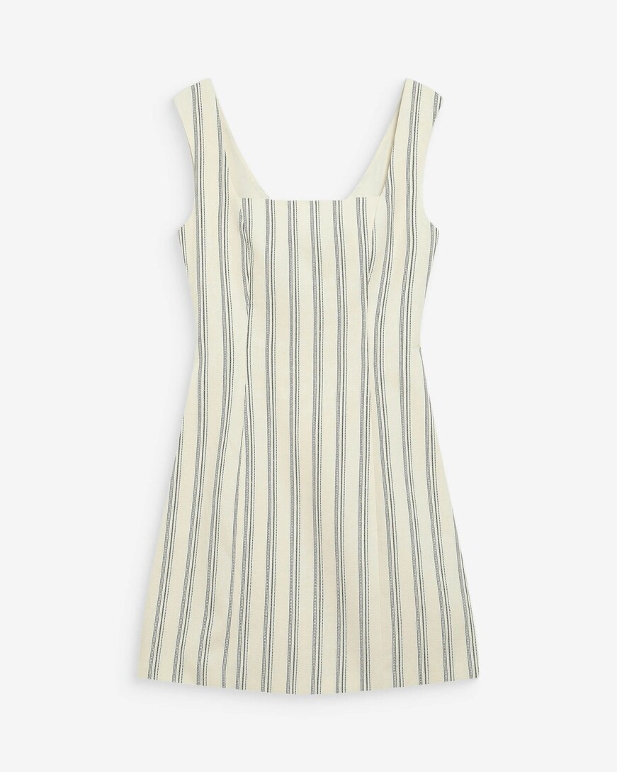 STRIPED SHORT DRESS WHITH OPEN BACK WEXANAS,S