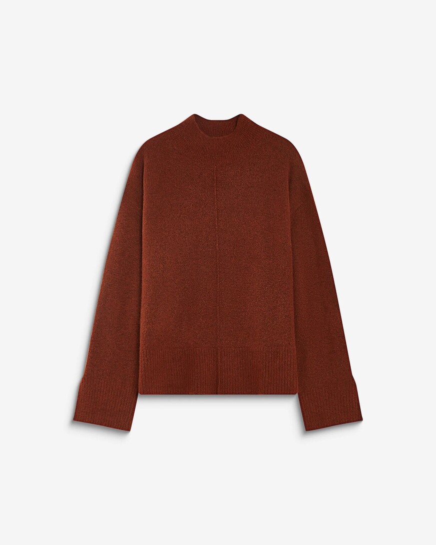 HIGH-NECK KNIT SWEATER TERRACOTTA ADELICE