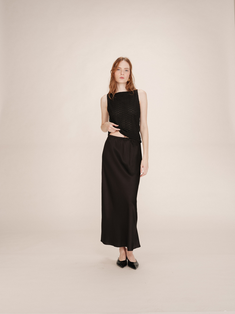 LACE T-SHIRT BLACK TENET GRACE&MILA,L