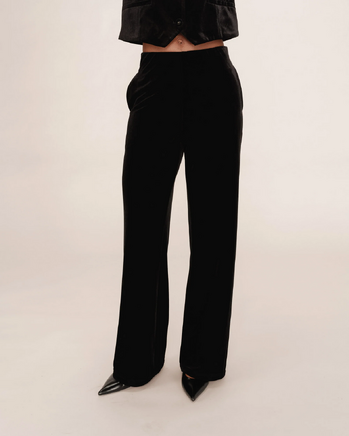 VELVET TAILORED TROUSERS BLACK TIGER GRACE&MILA