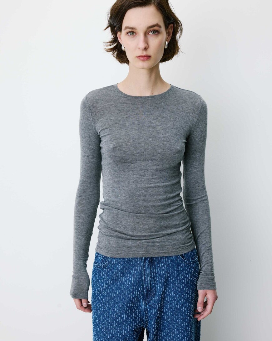 SECOND-SKIN CREW-NECK TOP ALKIAS