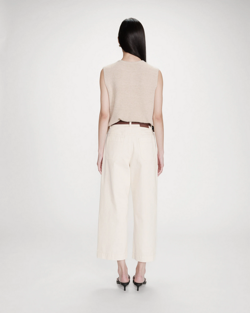 HIGH-WAIST LOOSE CROPPED JEANS ECRU JOE