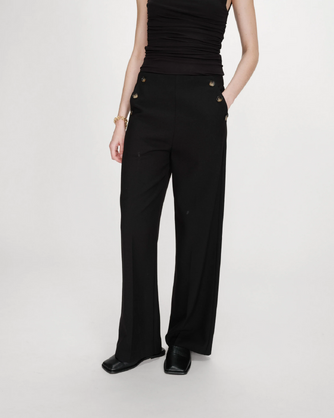 STRAIGHT TAILORED TROUSERS NOIR VALIGNY