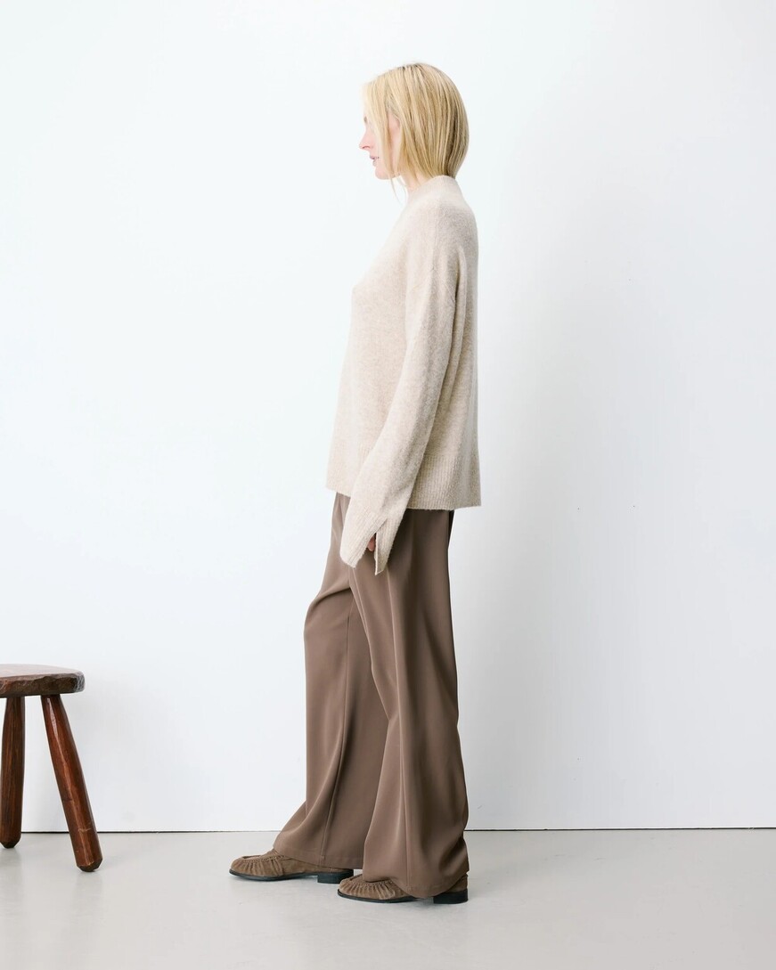 HIGH-NECK KNIT SWEATER SABLE ADELICE