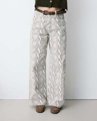 HIGH-WAIST LOOSE PRINTED JEANS PYTHON SOCCA