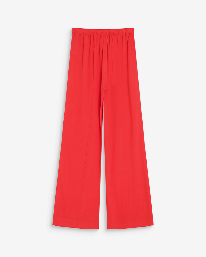 WIDE-LEG LINEN PANTS SANGUINE RAVEN