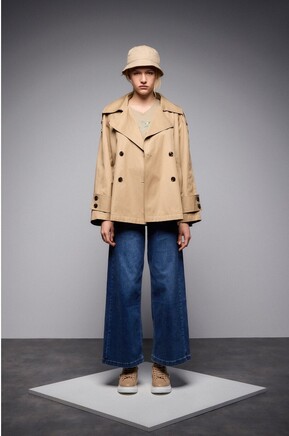 SHORT TRENCH COAT BEIGE