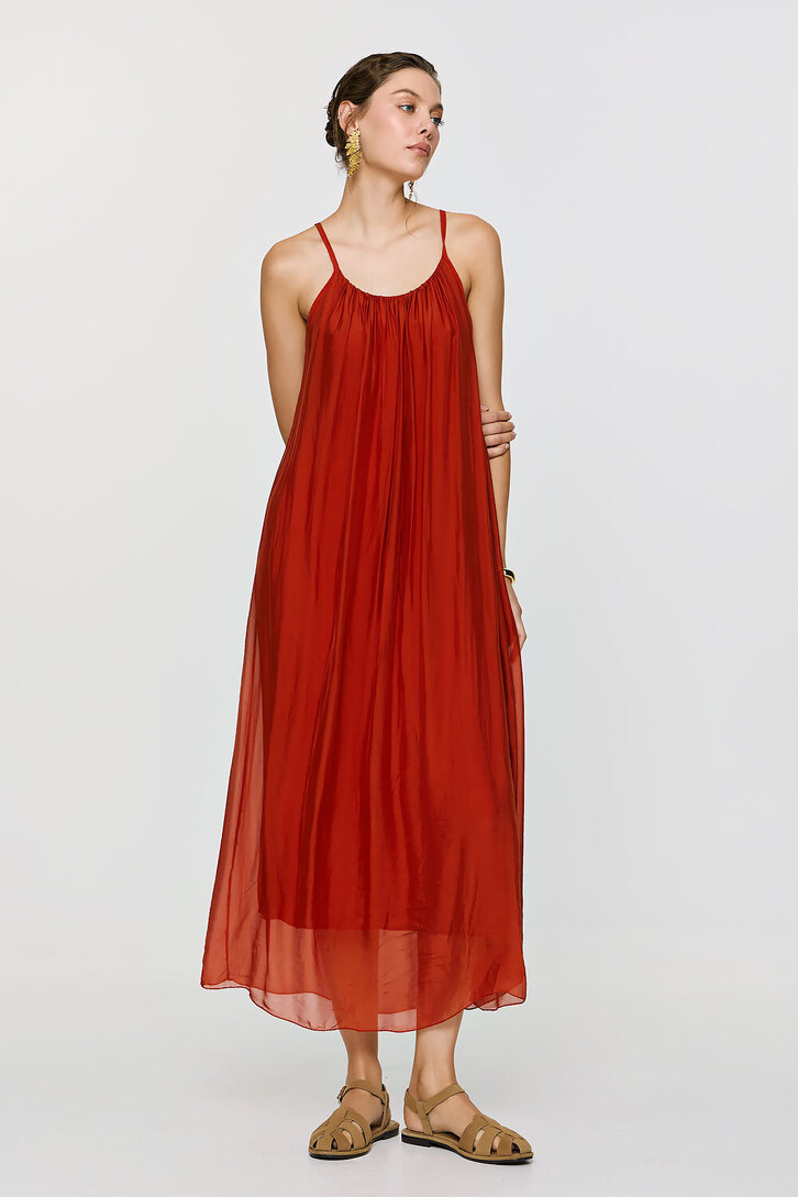 DIONE DRESS BURNT ORANGE