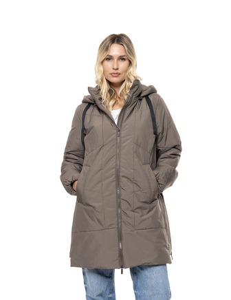 LONG PADDED JACKET FANGO WITH HOOD & ZIPPER