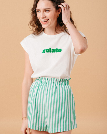 GREEN STRIPED SHORTS (MILO) GRACE&MILA,S